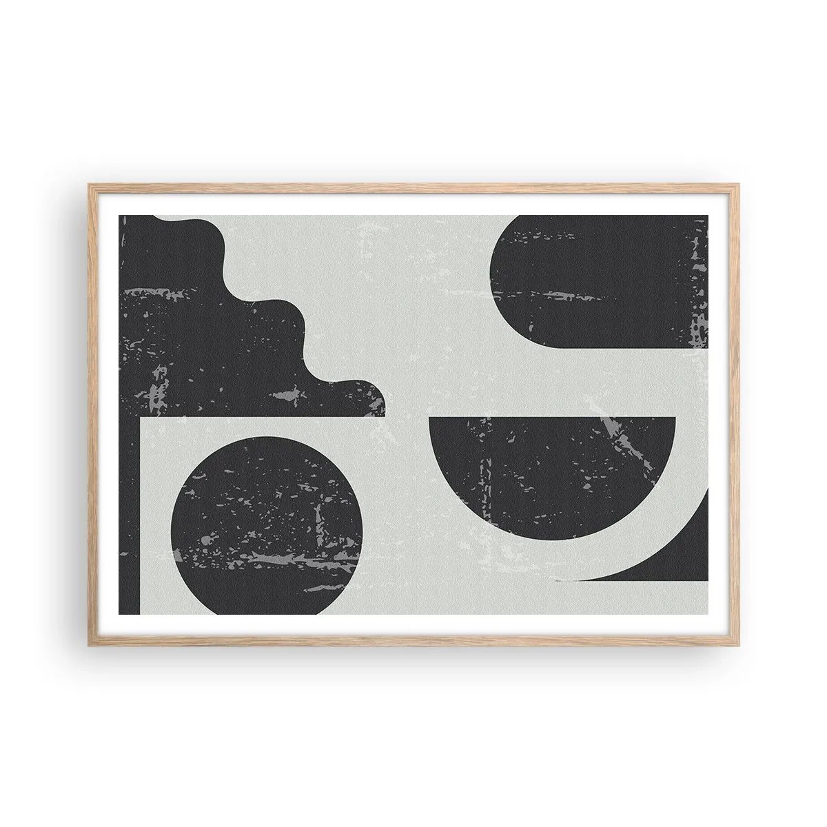 Poster in cornice rovere chiaro - Composizione sopra e sotto - 100x70 cm