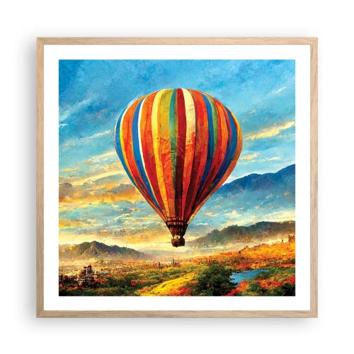 Poster in cornice rovere chiaro - Nel silenzio si vede meglio - 60x60 cm