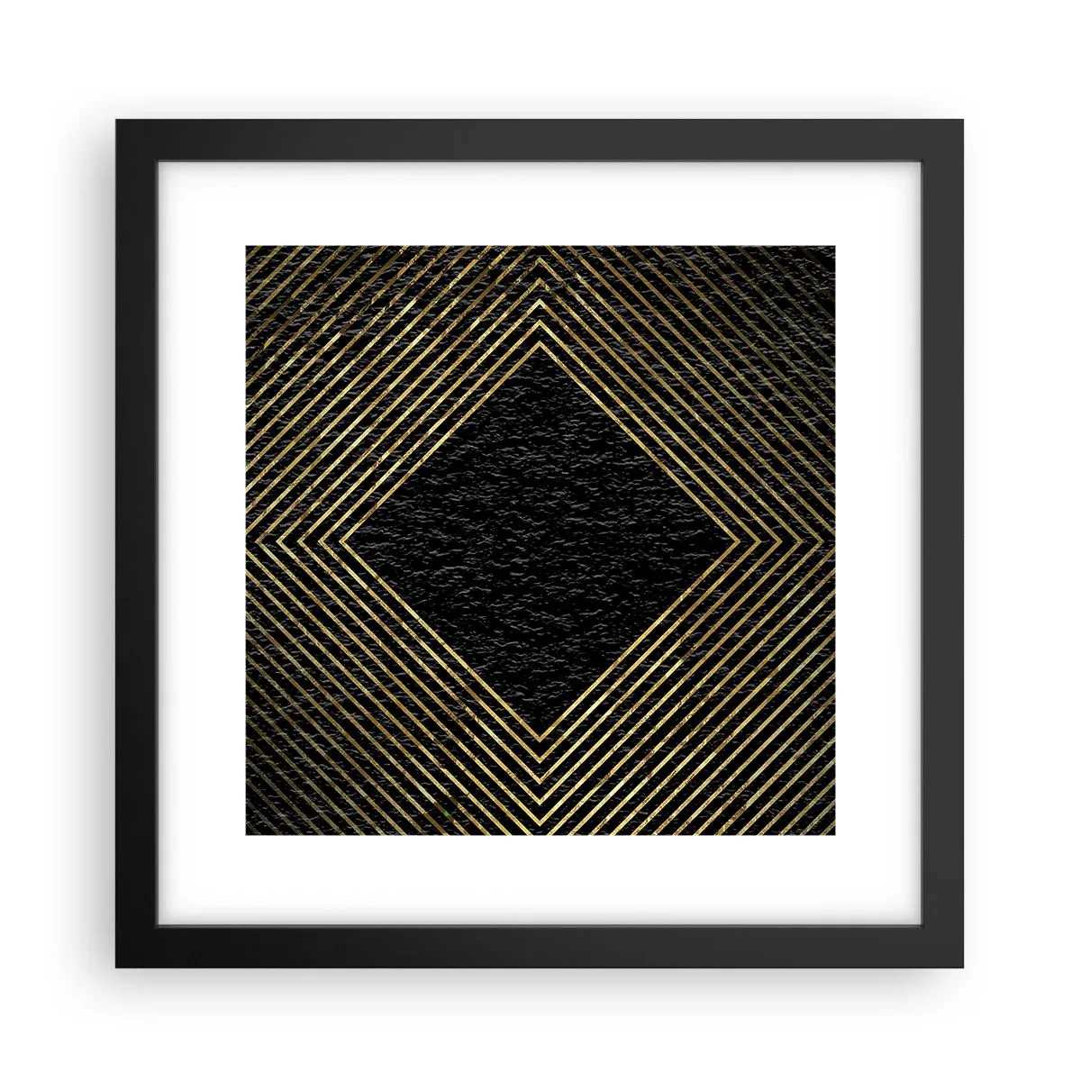 Poster in cornice nera - Geometria in stile glamour - 30x30 cm