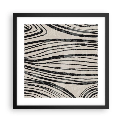 Poster in cornice nera - Una palude di linee - 40x40 cm