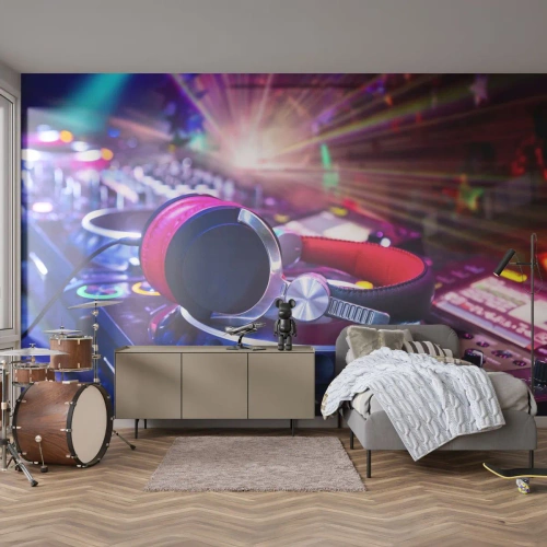 Fotomurali Autoadesivo Deluxe Sticker - Sarà fantastico - Musica, Studio musicale, Cuffie - 500x350 cm
