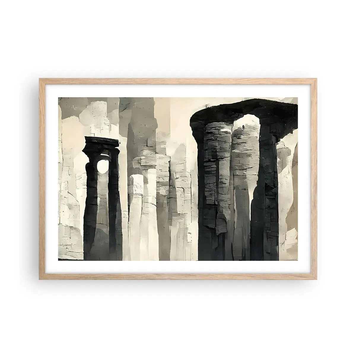 Poster in cornice rovere chiaro - La maestà dell'antichità - 70x50 cm