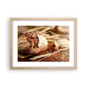 Poster in cornice rovere chiaro - Appetitoso, profumato, croccante - 40x30 cm
