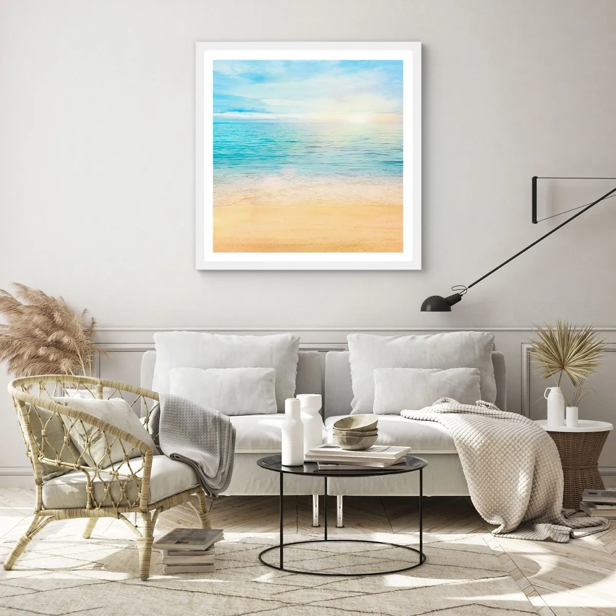 Poster in cornice bianca - Il grande blu - 50x50 cm