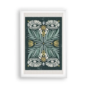 Poster in cornice bianca - Geometrie di arte popolare - 61x91 cm