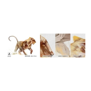 Campione di Fotomurale Premium Canvas - Grazia selvatica - Animali, Leone, Astrazione - 100x30 cm