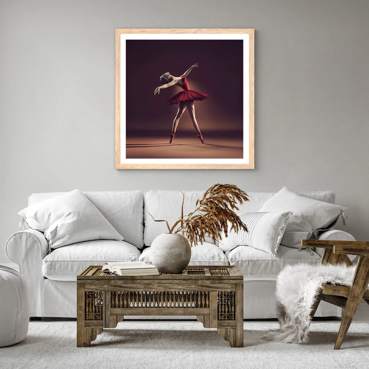 Poster in cornice rovere chiaro - Prima ballerina - 50x50 cm