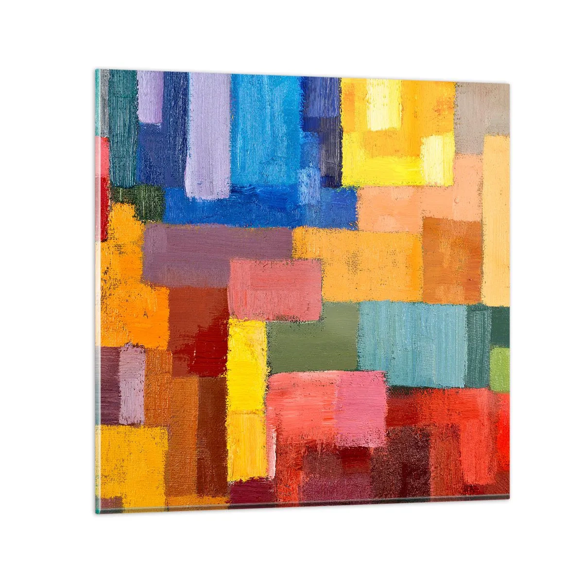 Quadro su vetro - Ognuno diverso, tutti colorati - 70x70 cm