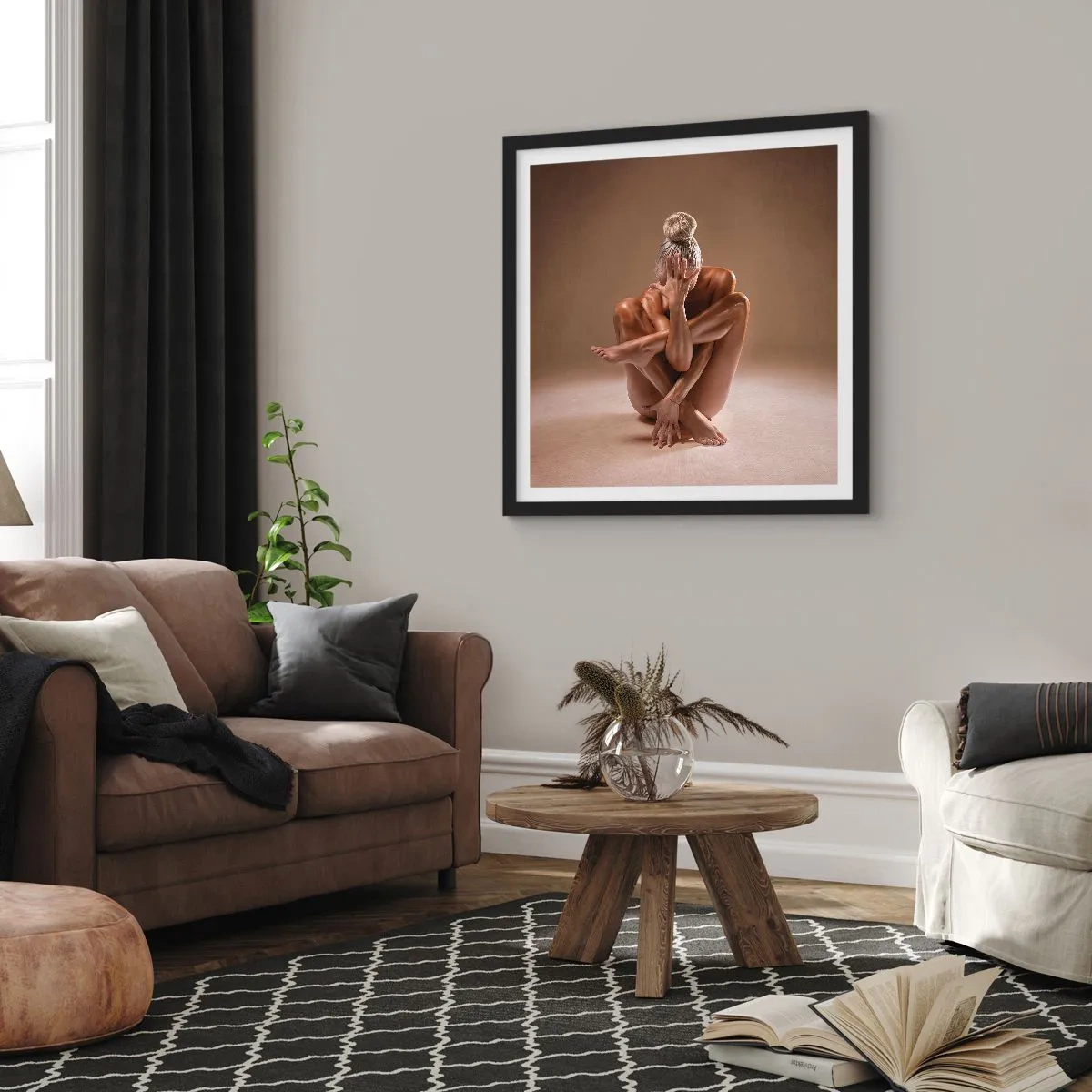 Poster in cornice nera - Unità di corpo e anima - 60x60 cm