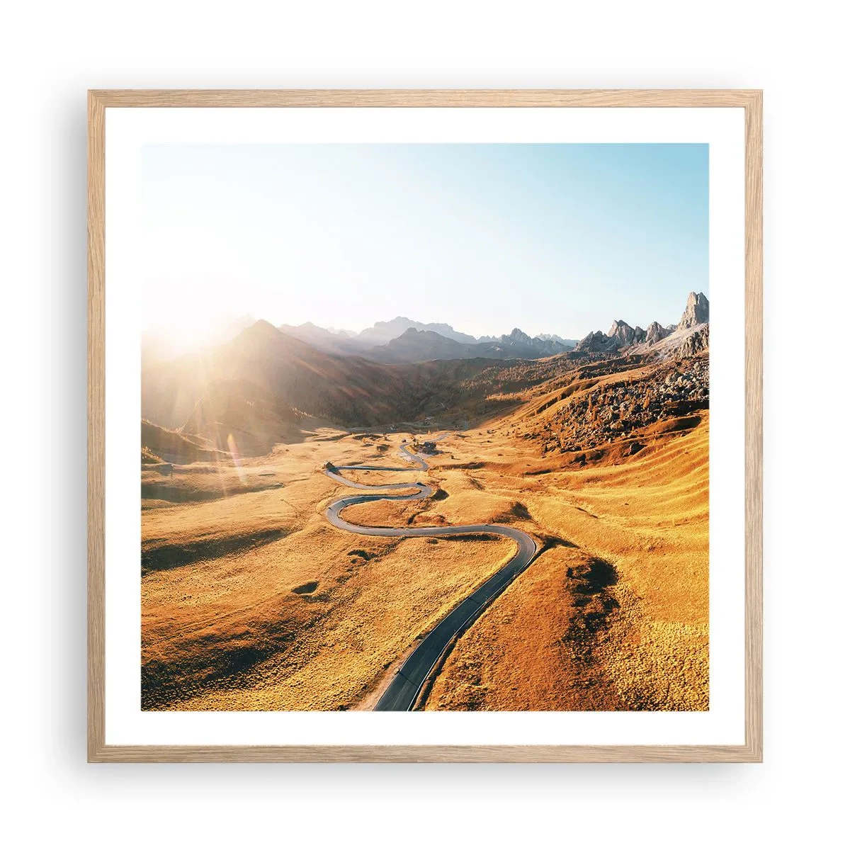 Poster in cornice rovere chiaro - Nella valle dorata - 60x60 cm