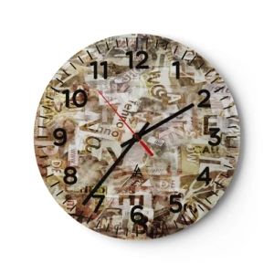 Orologio da parete - Orologio in Vetro - Unificando le chiacchiere - 40x40 cm