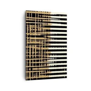 Quadro su tela - Stampe su Tela - Linee astratte in nero, beige e bianco - 80x120cm - Astrazione architettonica - Decorazione murale moderna per soggiorno e camera da letto ARTTOR
