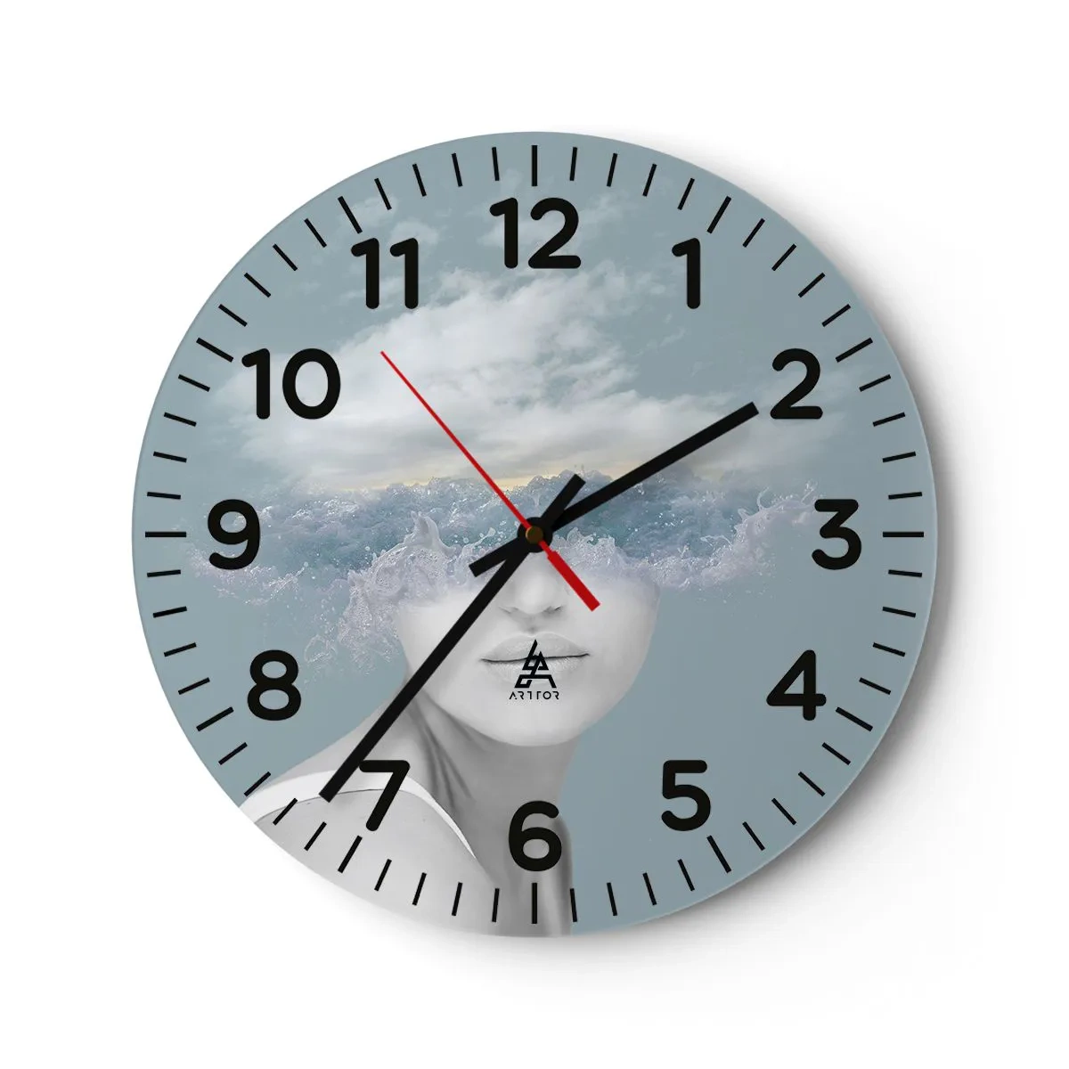 Orologio da parete - Orologio in Vetro - Con la testa tra le nuvole - 40x40 cm