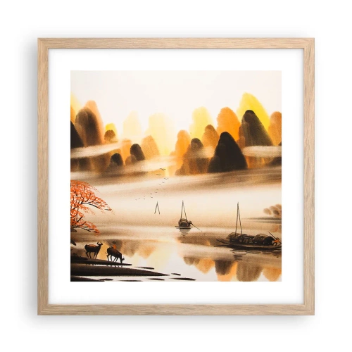 Poster in cornice rovere chiaro - Oltre l'Estremo Oriente - 40x40 cm