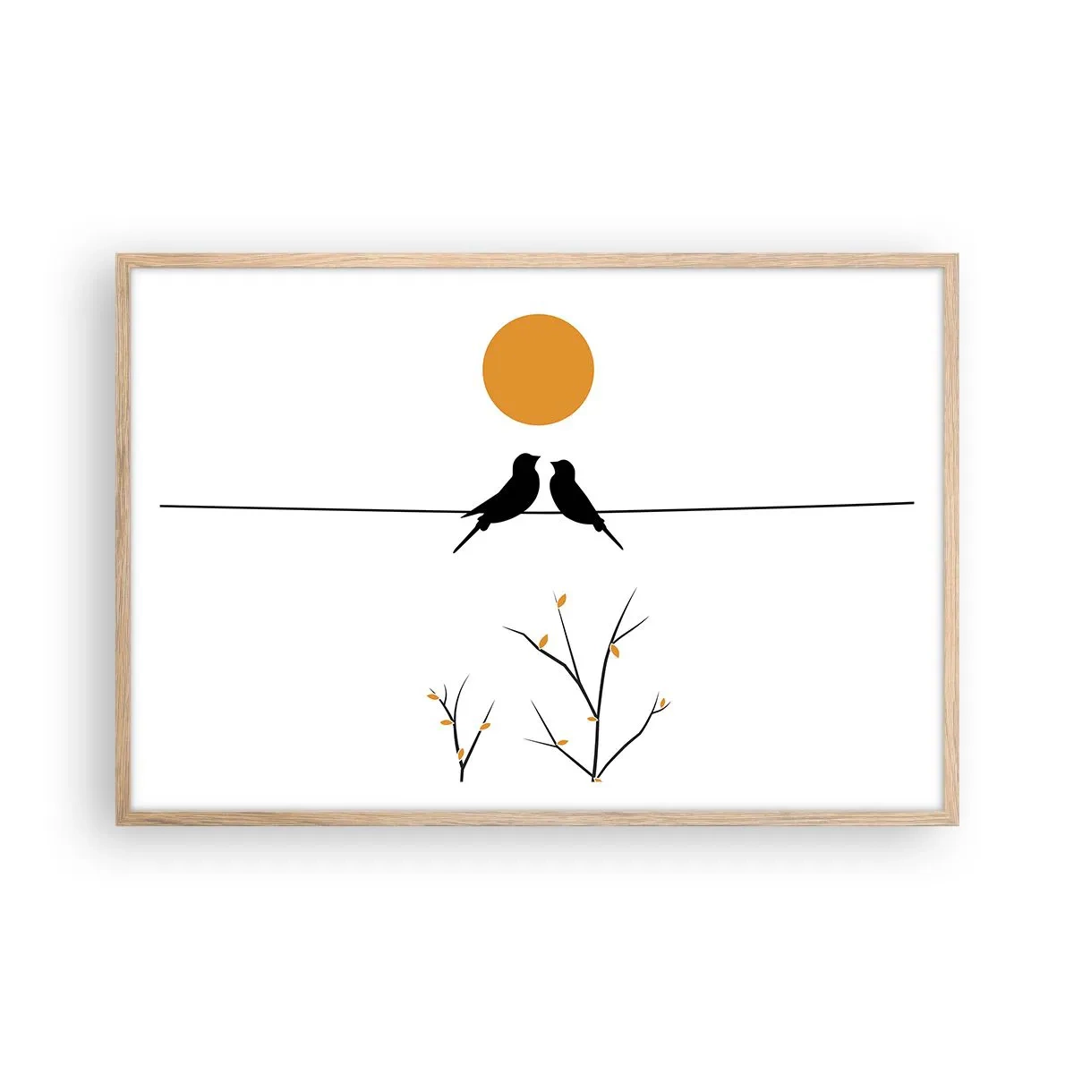 Poster in cornice rovere chiaro - Sera da usignoli - 91x61 cm