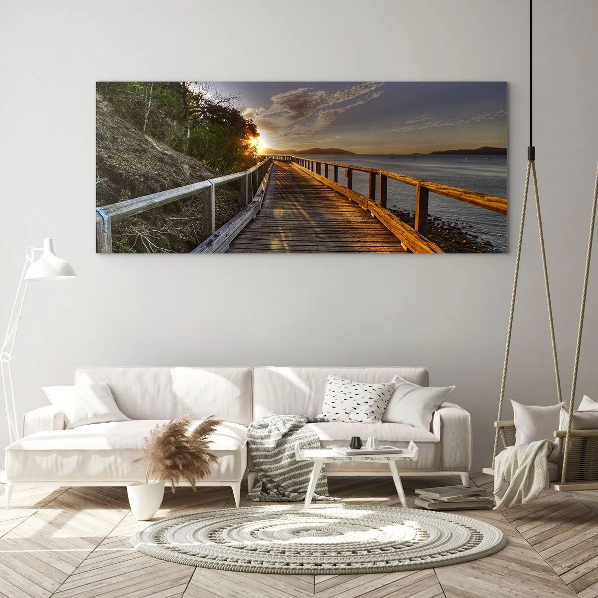 Quadro su vetro - Incamminarsi sempre verso il sole - 90x30 cm