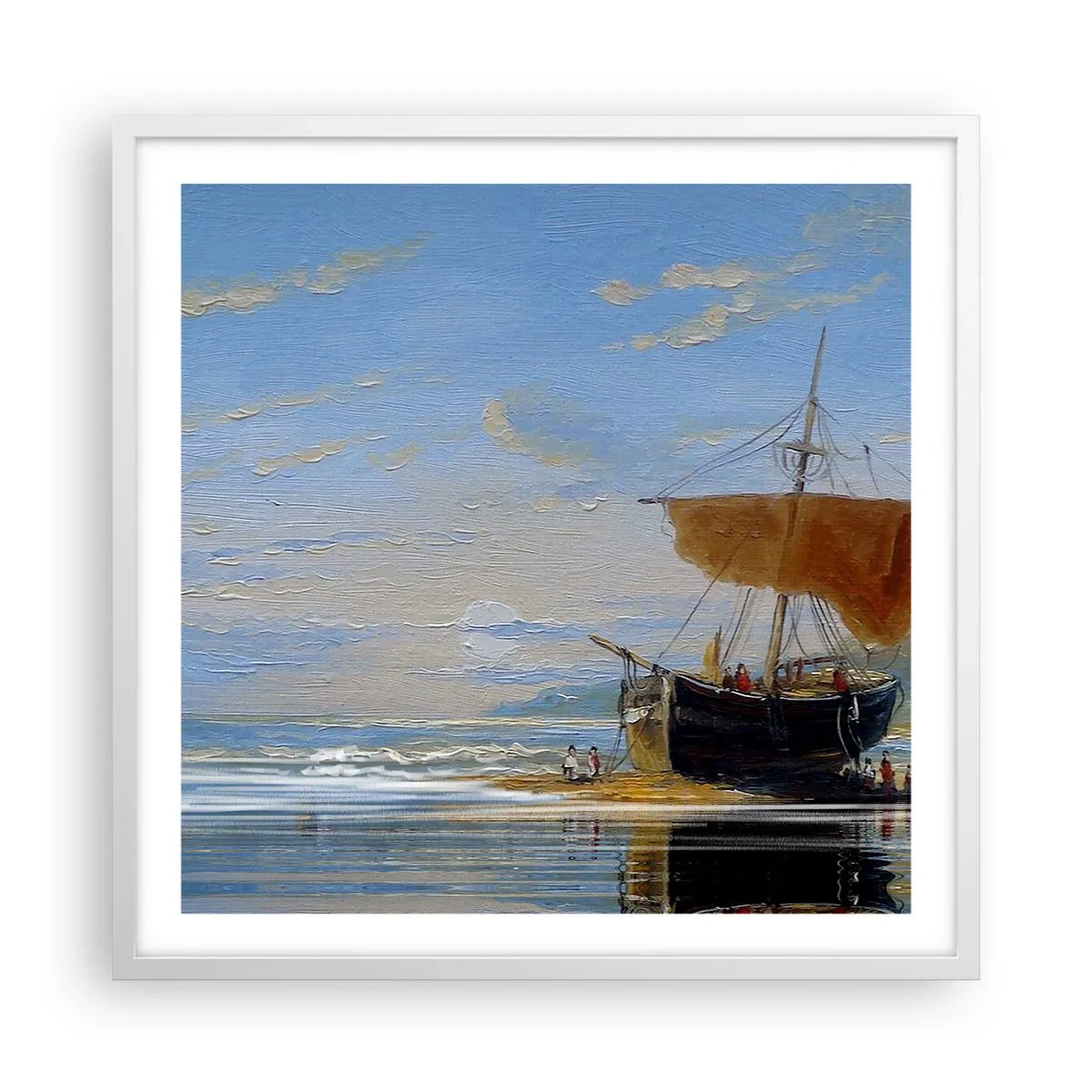 Poster in cornice bianca - Acqua, terra, aria - 60x60 cm