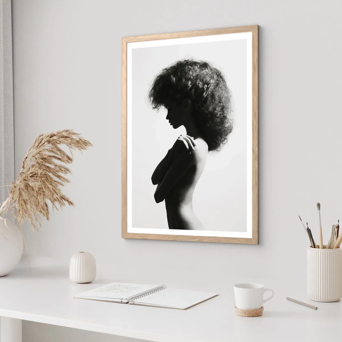 Poster in cornice rovere chiaro - Come un fiore su un gambo snello - 70x100 cm