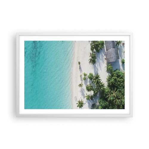 Poster in cornice bianca - Vacanze in paradiso - 70x50 cm
