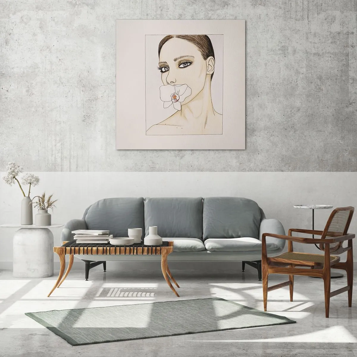 Quadro su vetro - Simbolo di eleganza e bellezza - 50x50 cm