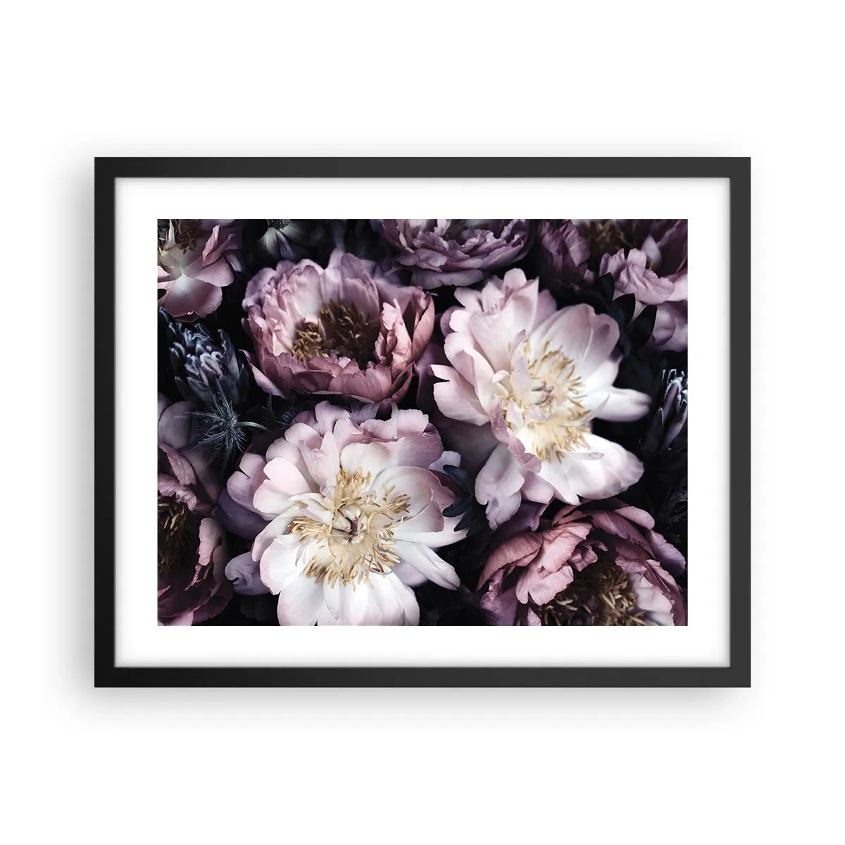 Poster in cornice nera - Bouquet nel vecchio stile - 50x40 cm