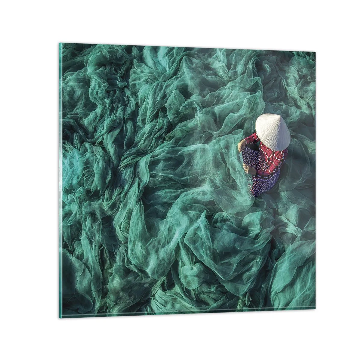 Quadro su vetro - Nel mare di reti - 30x30 cm