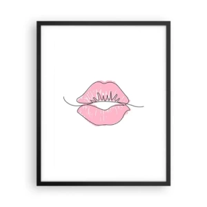 Poster in cornice nera - Pronti al bacio? - 40x50 cm