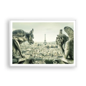 Poster in cornice bianca - Chiacchierate parigine - 100x70 cm