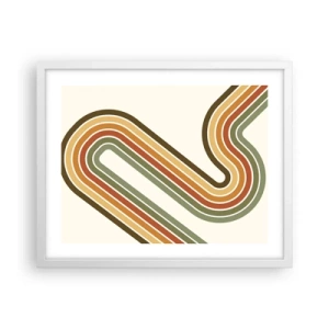 Poster in cornice bianca - Zig zag fino alla meta - 50x40 cm