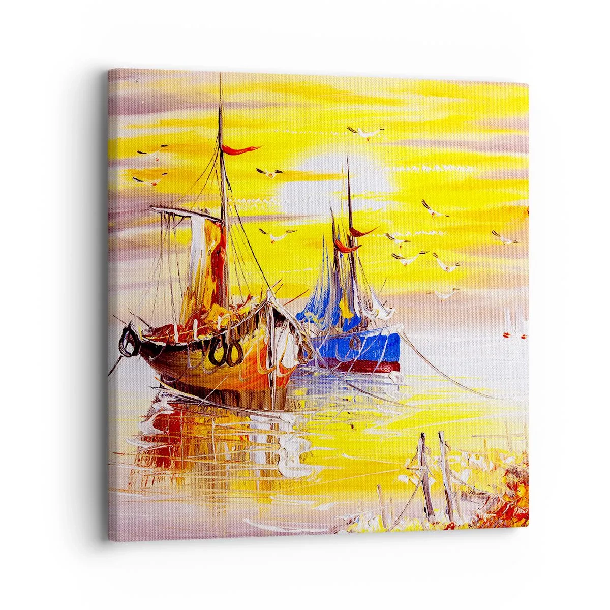 Quadro su tela - Stampe su Tela - Meritato riposo nel porto - 30x30 cm