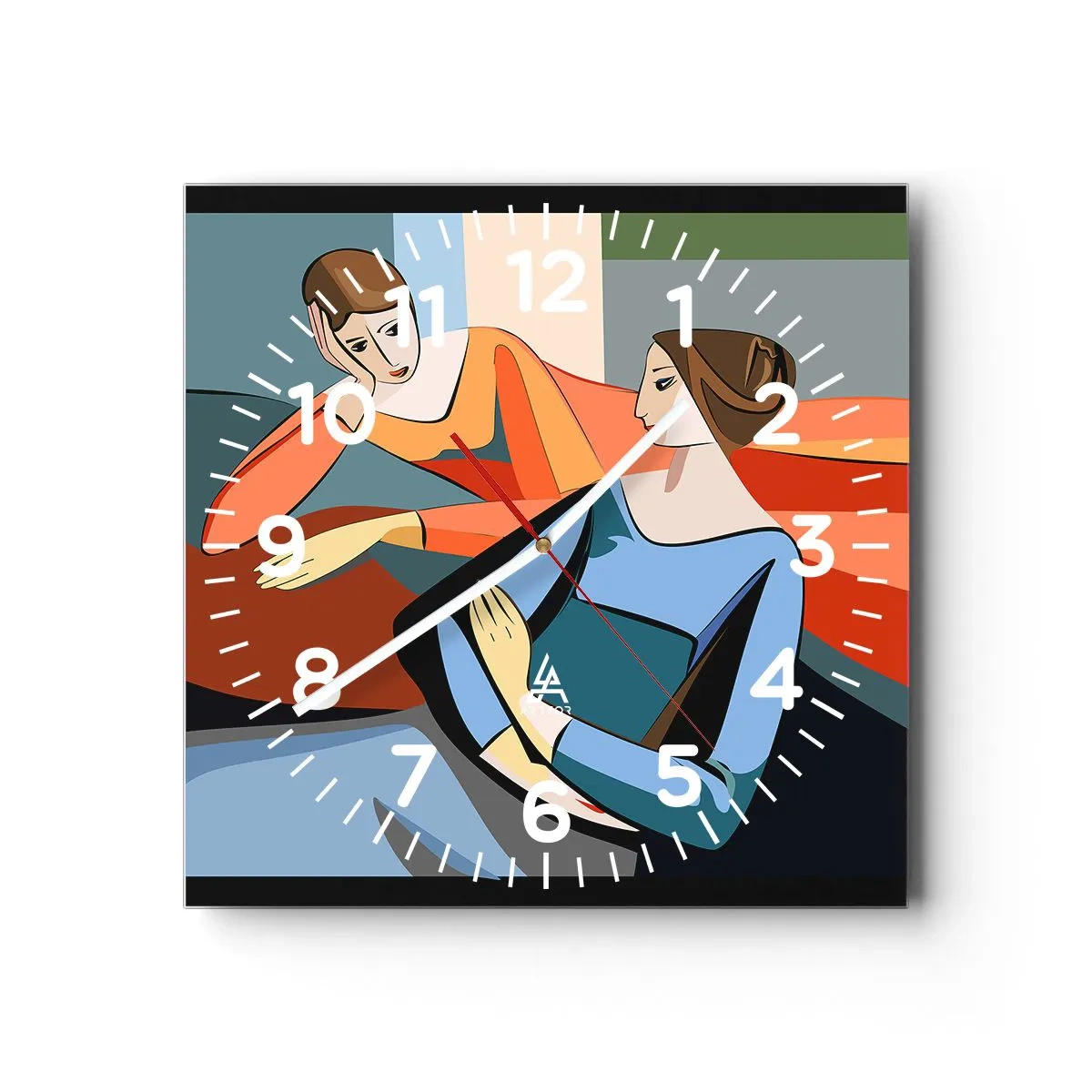 Orologio da parete - Orologio in Vetro - Il momento delle confidenze - 30x30 cm
