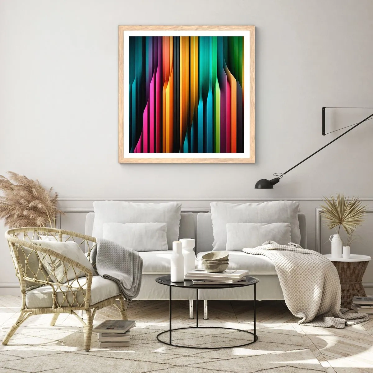 Poster in cornice rovere chiaro - Organi di luce - 40x40 cm