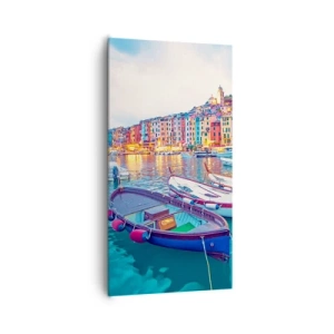 Quadro su tela - Stampe su Tela - Sera colorata nel porto - 65x120 cm