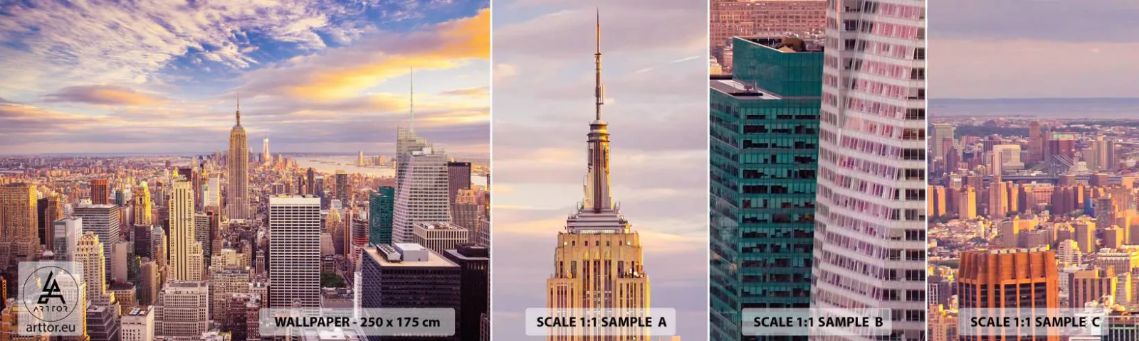 Campione Di Fotomurale Standard Eco - Toccando le nuvole - Città, New York, Architettura - 100x30 cm