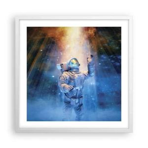 Poster in cornice bianca - Finalmente alla meta - 50x50 cm