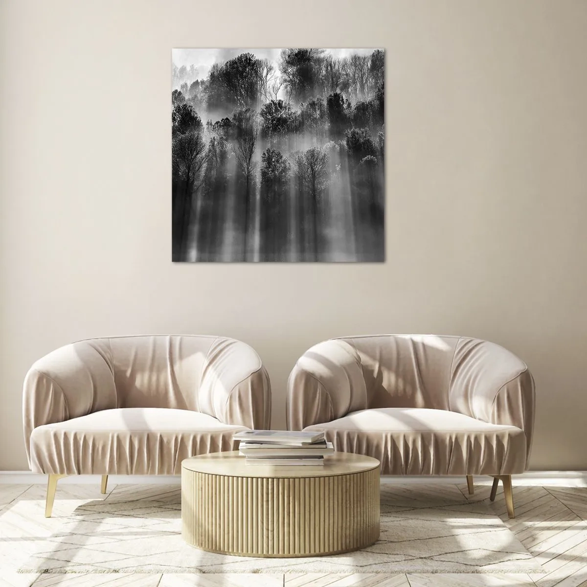 Quadro su vetro - Nei getti di luce - 50x50 cm