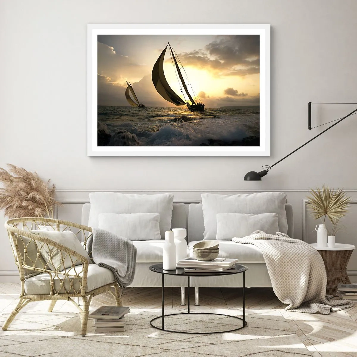 Poster in cornice bianca - Con il vento e controvento - 50x40 cm