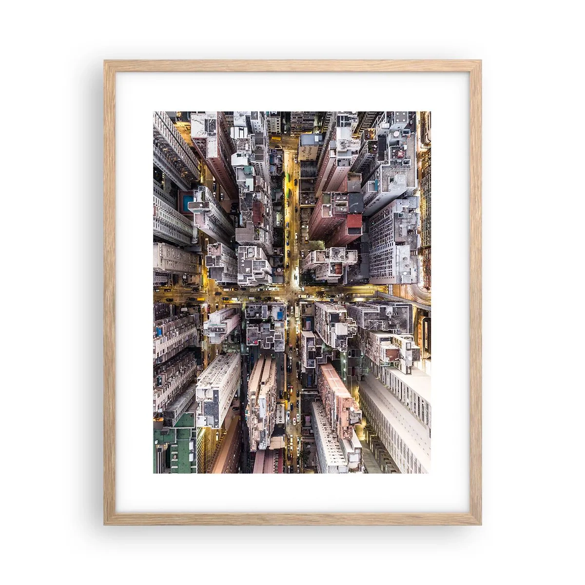 Poster in cornice rovere chiaro - Saluti da Hong Kong - 40x50 cm