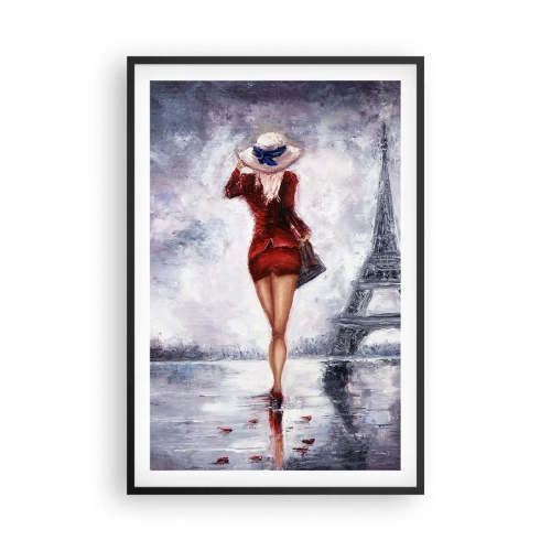 Poster in cornice nera - Simboli di Parigi - 61x91 cm