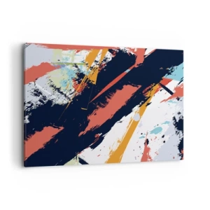 Quadro su tela - Stampe su Tela - Pennellate astratte in colori vivaci - 100x70cm - Composizione dinamica - Decorazione murale moderna per soggiorno e camera da letto ARTTOR