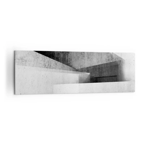 Quadro su tela - Stampe su Tela - Forme geometriche in una composizione monocromatica - 160x50cm - La struttura dello spazio - Decorazione murale moderna per soggiorno e camera da letto ARTTOR