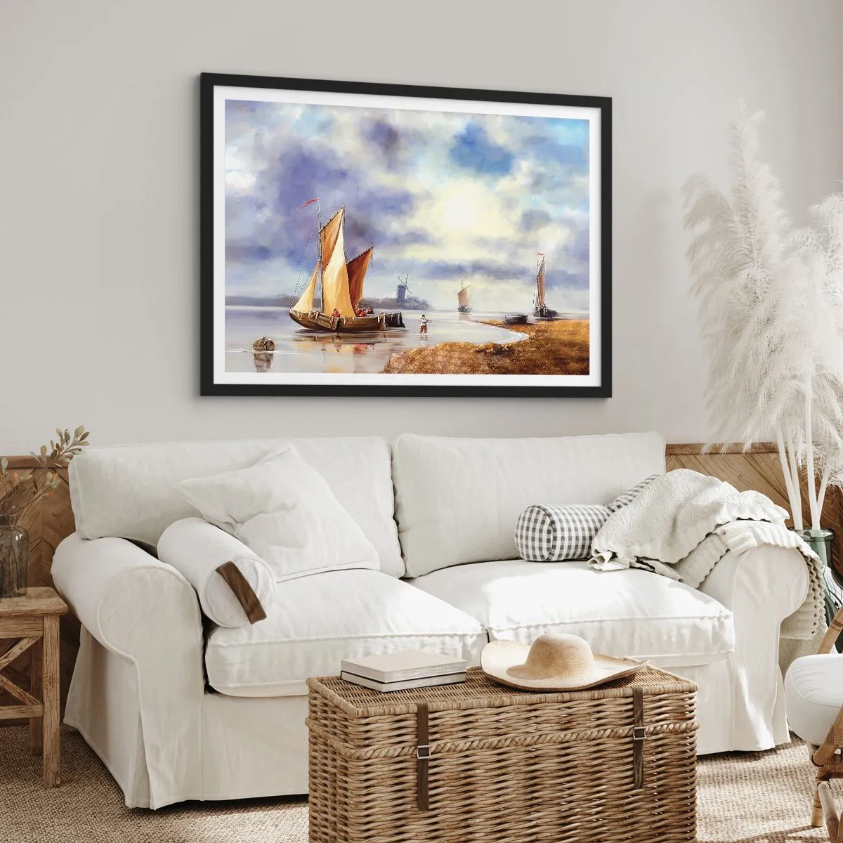 Poster in cornice nera - Il ritorno dei marinai - 50x40 cm