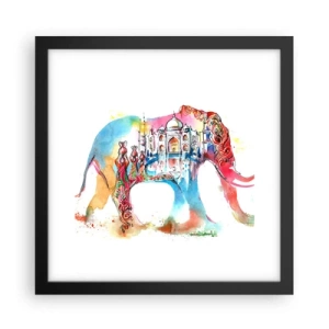 Poster in cornice nera - India: aura d'amore - 30x30 cm