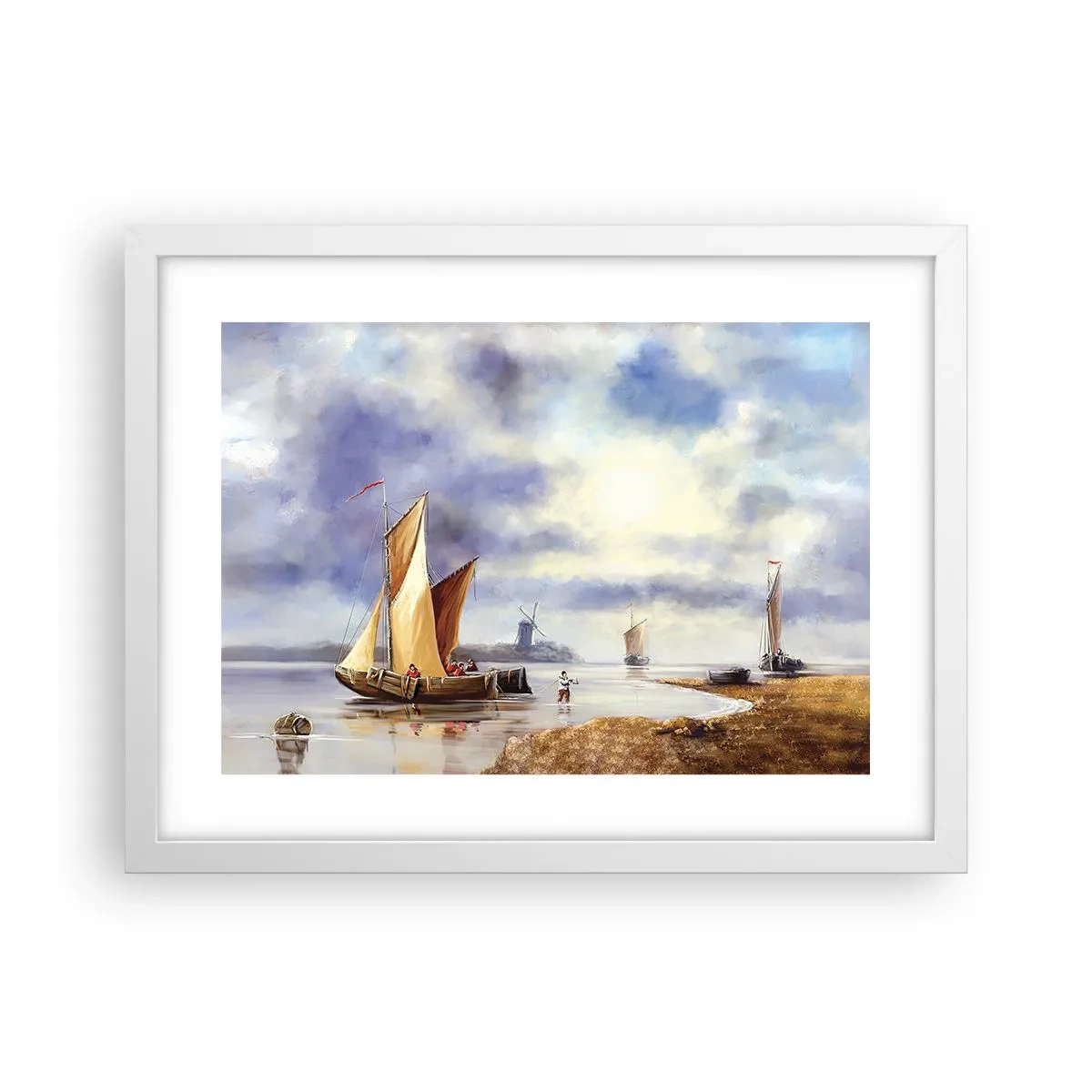 Poster in cornice bianca - Il ritorno dei marinai - 40x30 cm