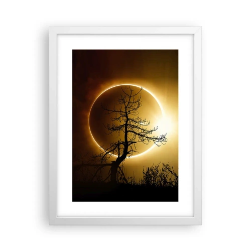 Poster in cornice bianca - Eclissi totale - 30x40 cm