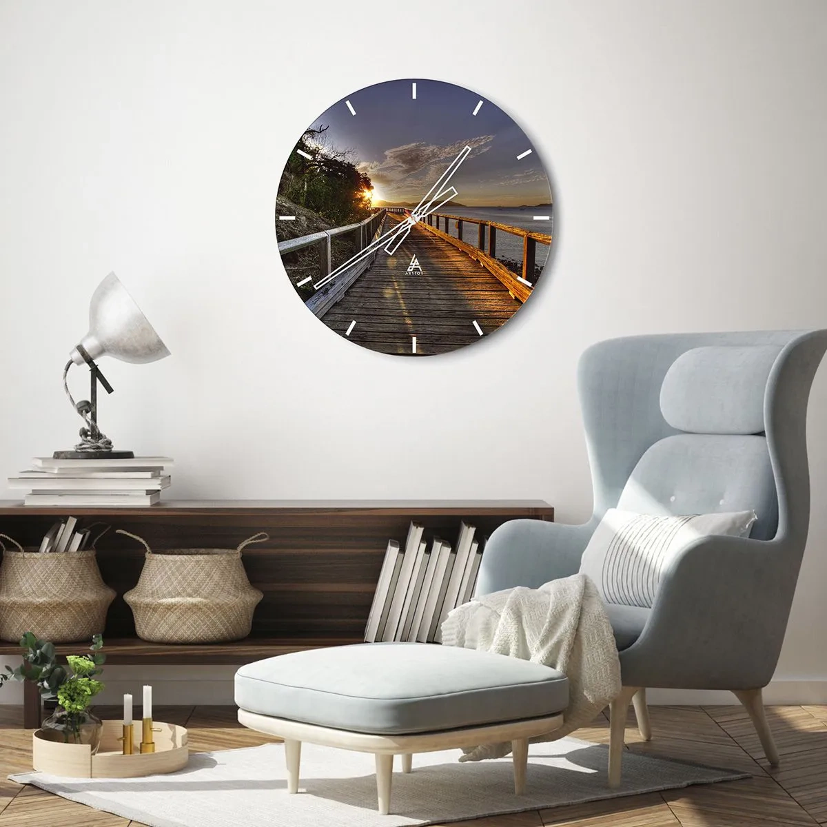 Orologio da parete - Orologio in Vetro - Incamminarsi sempre verso il sole - 30x30 cm