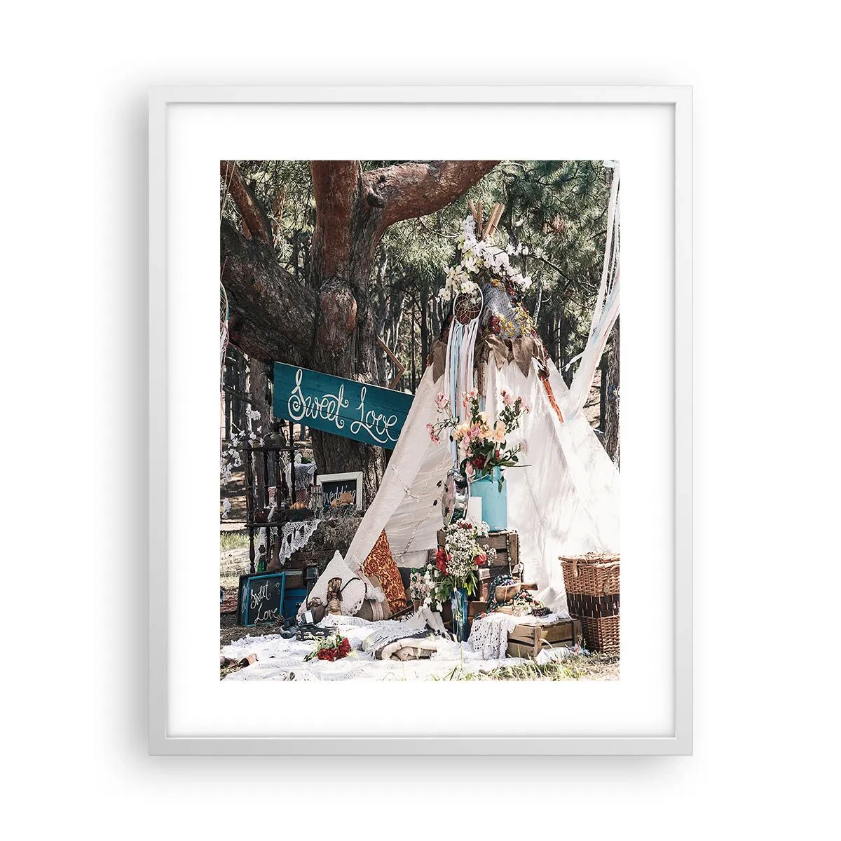 Poster in cornice bianca - Make love... - 40x50 cm