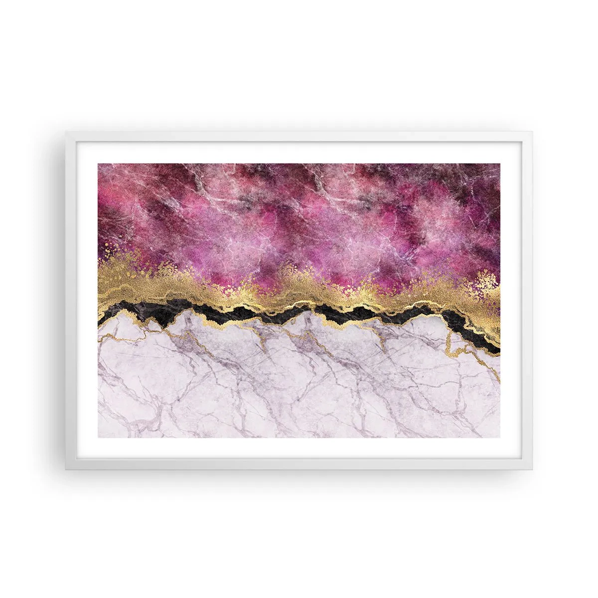 Poster in cornice bianca - Sul confine - 70x50 cm