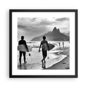 Poster in cornice nera - Samba su un'unica onda - 40x40 cm