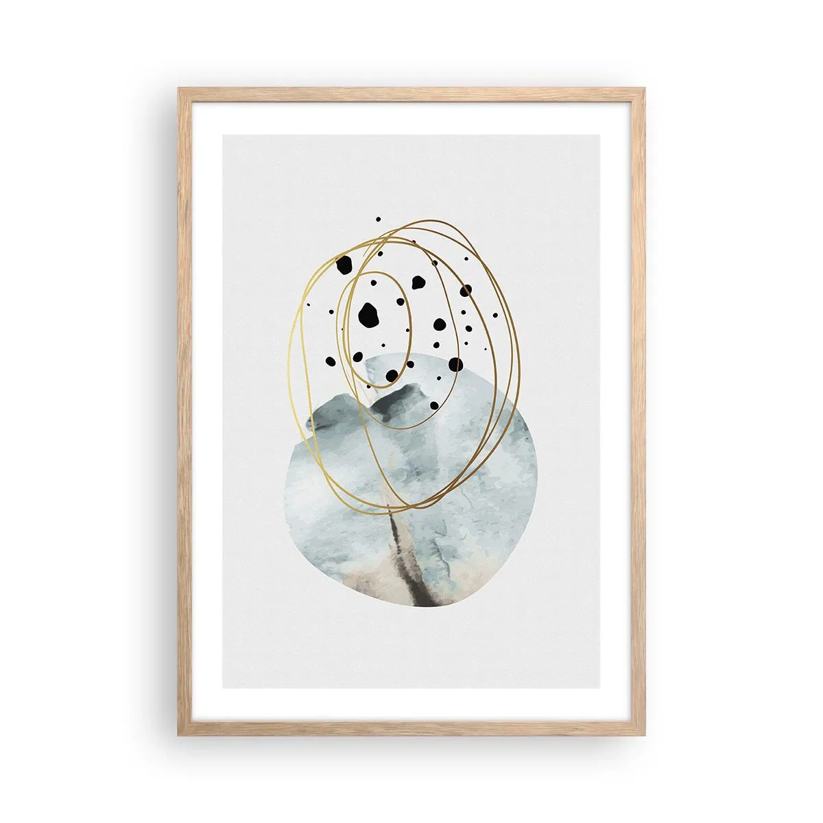 Poster in cornice rovere chiaro - Nell'abbraccio dello spazio - 50x70 cm